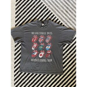 Vintage Rolling Stones Tshirt Voodoo Lounge Tour 94/95 Authentic Bravado XL Grey